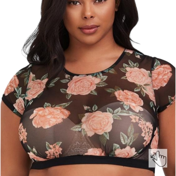 torrid Other - Mesh Short Sleeve Under-It-All Crop Top - 1X